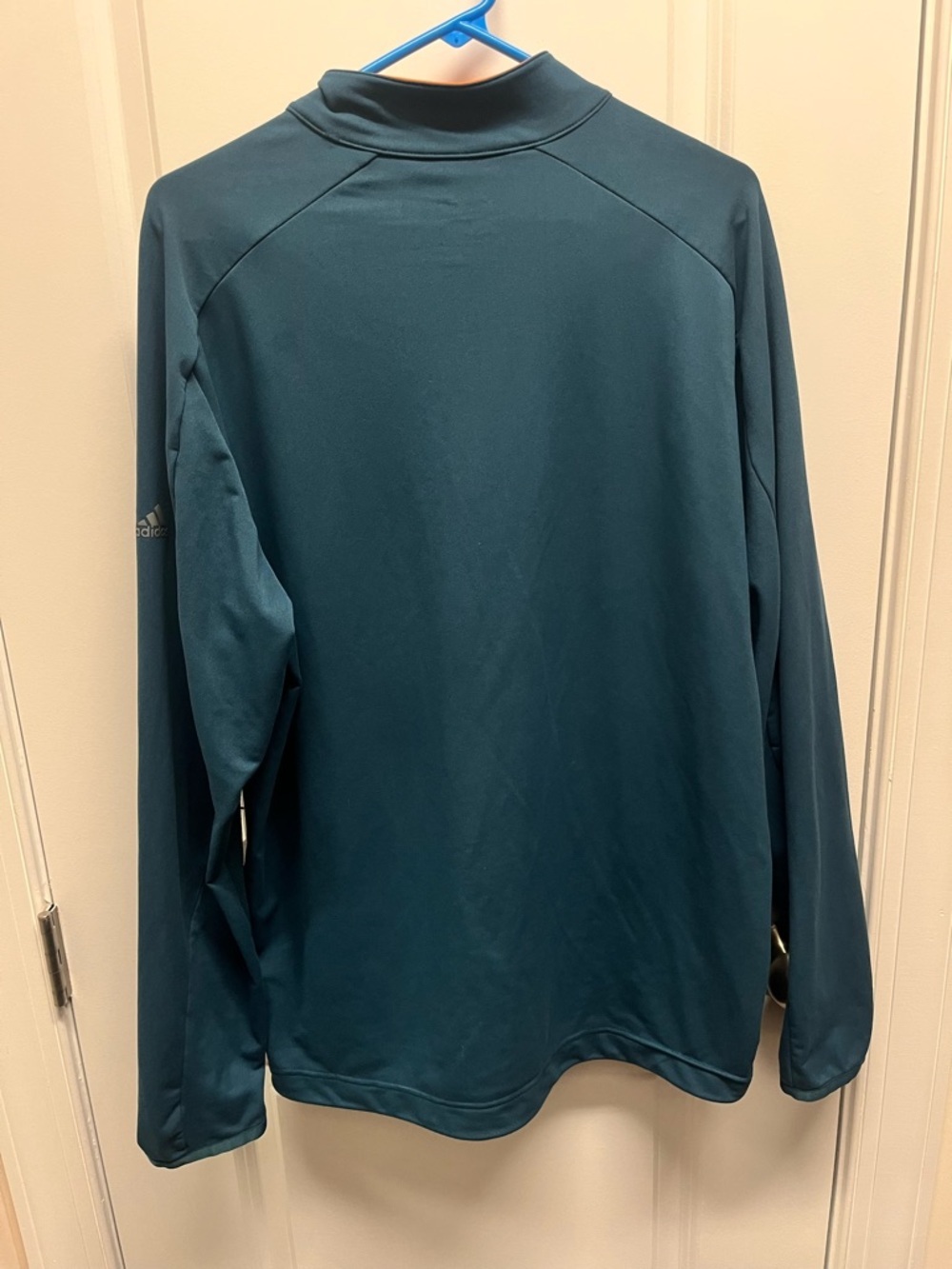 Adidas Golf Men's Large Blue(Teal) & Orange Quarter Zip Climacool Pullover - Picture 2 of 10